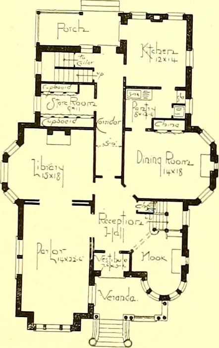 An illustration from Modern dwellings : a book of practical designs and plans for those who wish to build or beautify their homes, 1901, leaf 40