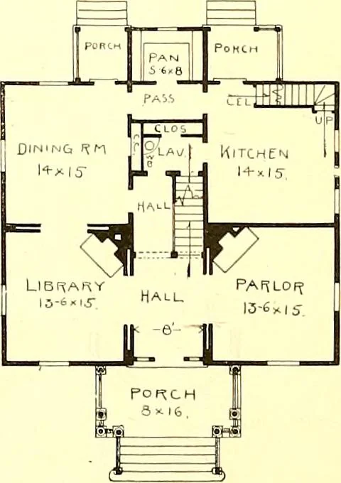 An illustration from Modern dwellings : a book of practical designs and plans for those who wish to build or beautify their homes, 1901, leaf 41