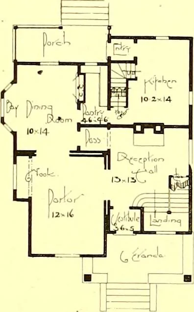 An illustration from Modern dwellings : a book of practical designs and plans for those who wish to build or beautify their homes, 1901, leaf 42