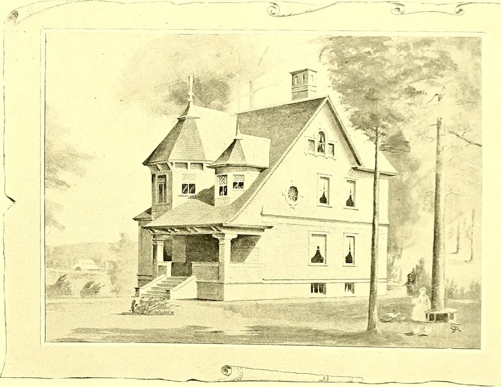 An illustration from Modern dwellings : a book of practical designs and plans for those who wish to build or beautify their homes, 1901, leaf 42