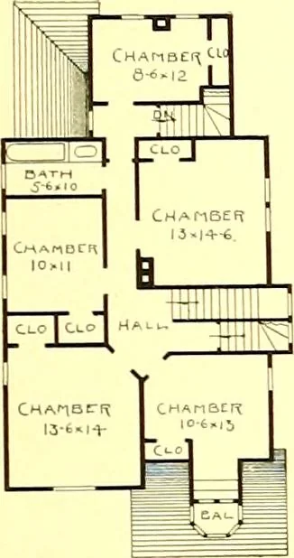 An illustration from Modern dwellings : a book of practical designs and plans for those who wish to build or beautify their homes, 1901, leaf 44