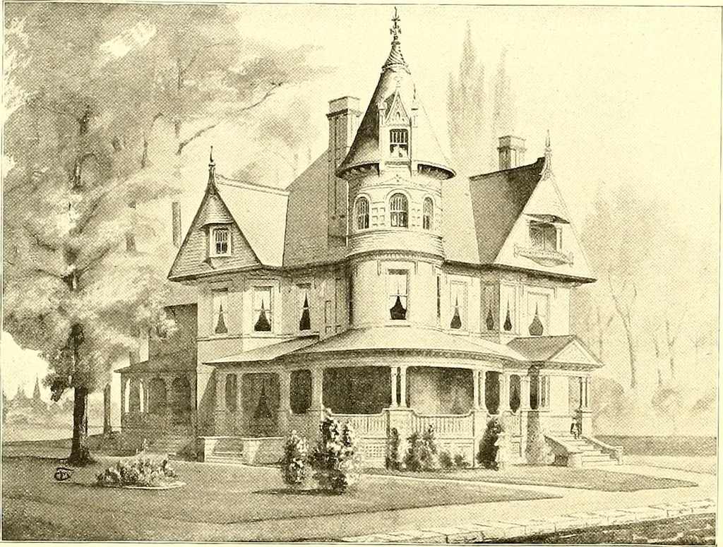 An illustration from Modern dwellings : a book of practical designs and plans for those who wish to build or beautify their homes, 1901, leaf 45