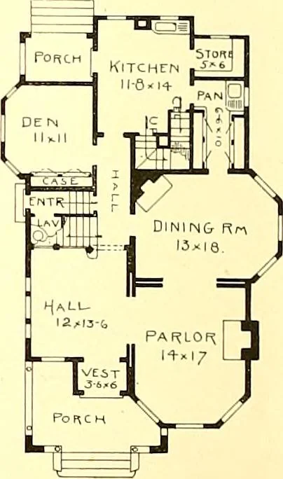 An illustration from Modern dwellings : a book of practical designs and plans for those who wish to build or beautify their homes, 1901, leaf 47