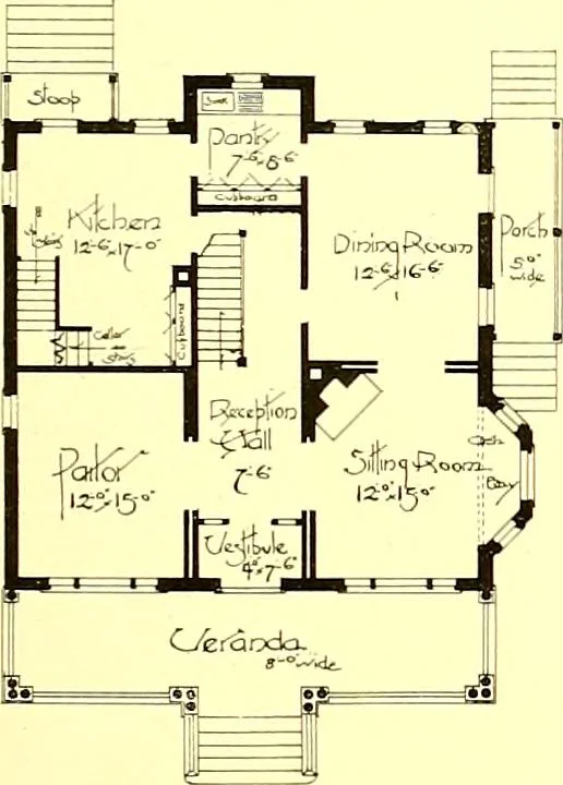 An illustration from Modern dwellings : a book of practical designs and plans for those who wish to build or beautify their homes, 1901, leaf 48