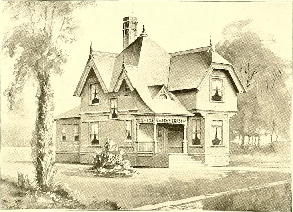 An illustration from Modern dwellings : a book of practical designs and plans for those who wish to build or beautify their homes, 1901, leaf 49
