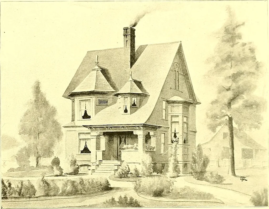 An illustration from Modern dwellings : a book of practical designs and plans for those who wish to build or beautify their homes, 1901, leaf 50