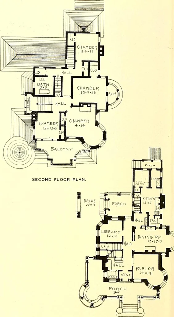 An illustration from Modern dwellings : a book of practical designs and plans for those who wish to build or beautify their homes, 1901, leaf 53
