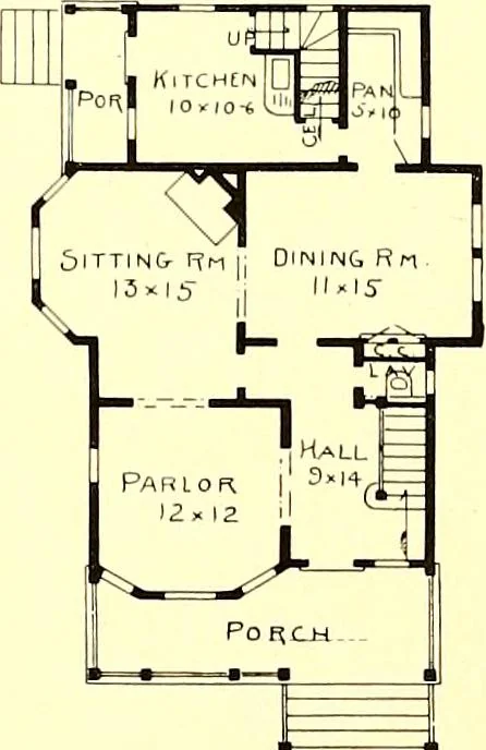 An illustration from Modern dwellings : a book of practical designs and plans for those who wish to build or beautify their homes, 1901, leaf 55