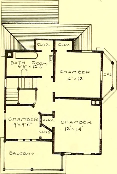An illustration from Modern dwellings : a book of practical designs and plans for those who wish to build or beautify their homes, 1901, leaf 56