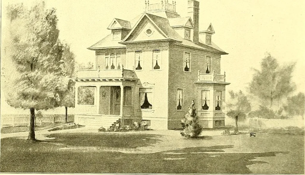 An illustration from Modern dwellings : a book of practical designs and plans for those who wish to build or beautify their homes, 1901, leaf 56