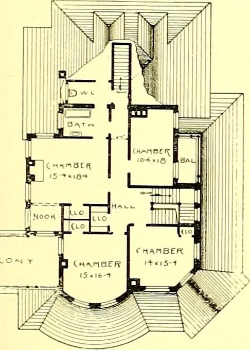 An illustration from Modern dwellings : a book of practical designs and plans for those who wish to build or beautify their homes, 1901, leaf 58