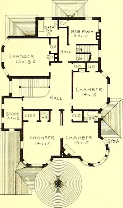 An illustration from Modern dwellings : a book of practical designs and plans for those who wish to build or beautify their homes, 1901, leaf 60