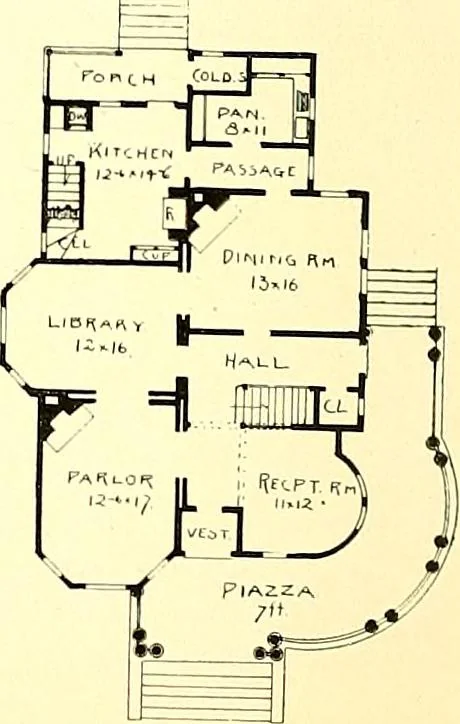 An illustration from Modern dwellings : a book of practical designs and plans for those who wish to build or beautify their homes, 1901, leaf 67