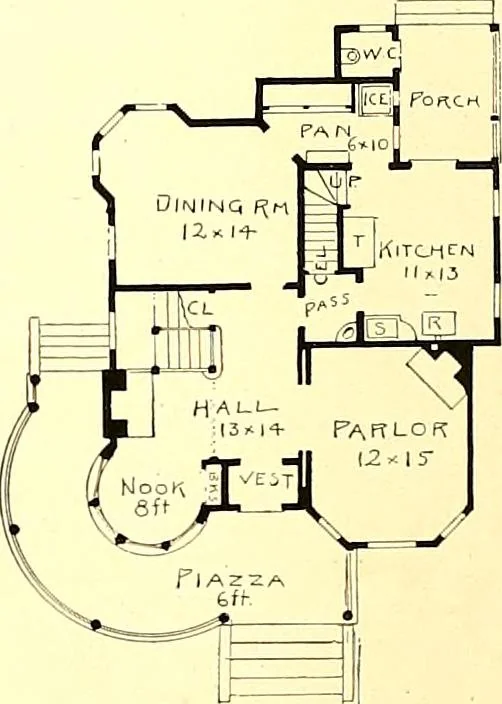 An illustration from Modern dwellings : a book of practical designs and plans for those who wish to build or beautify their homes, 1901, leaf 71
