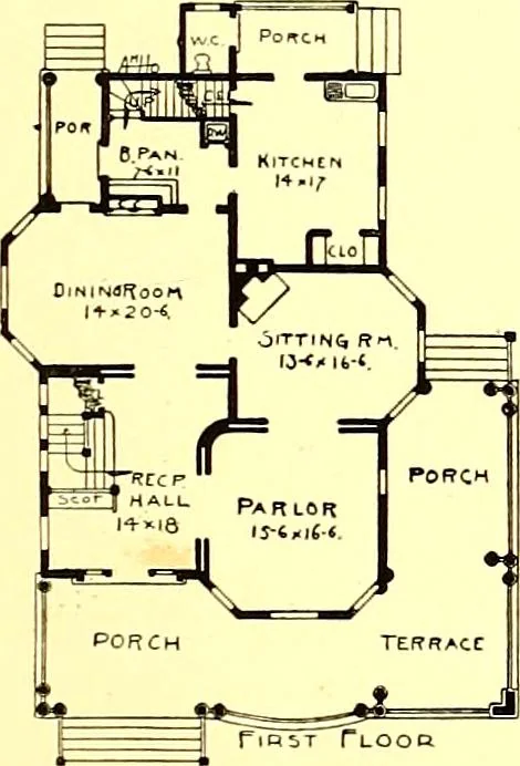 An illustration from Modern dwellings : a book of practical designs and plans for those who wish to build or beautify their homes, 1901, leaf 72