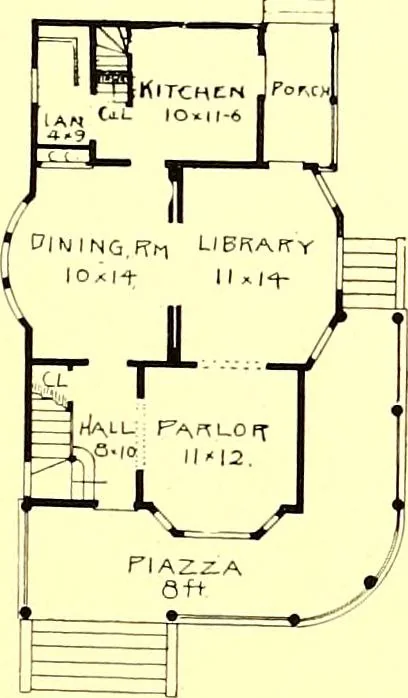 An illustration from Modern dwellings : a book of practical designs and plans for those who wish to build or beautify their homes, 1901, leaf 74