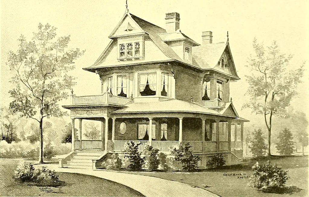 An illustration from Modern dwellings : a book of practical designs and plans for those who wish to build or beautify their homes, 1901, leaf 74