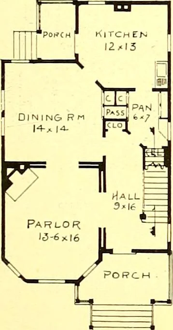 An illustration from Modern dwellings : a book of practical designs and plans for those who wish to build or beautify their homes, 1901, leaf 84