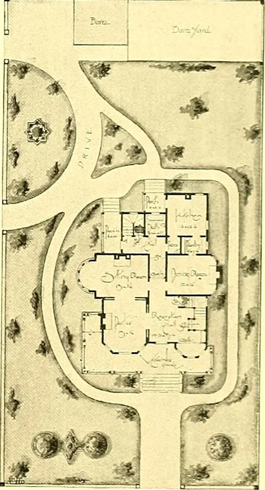 An illustration from Modern dwellings : a book of practical designs and plans for those who wish to build or beautify their homes, 1901, leaf 92