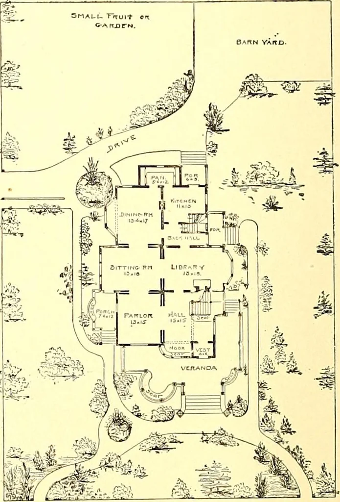 An illustration from Modern dwellings : a book of practical designs and plans for those who wish to build or beautify their homes, 1901, leaf 93
