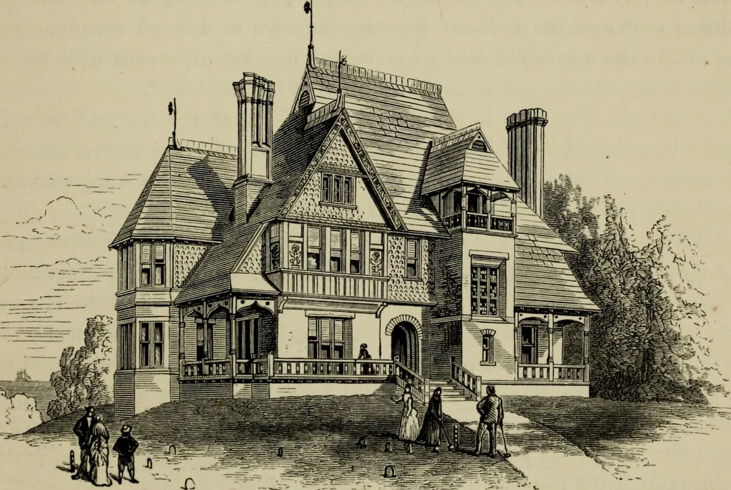 An illustration from Modern dwellings in town and country adapted to American wants and climate with a treatise on furniture and decoration, 1878, leaf 100