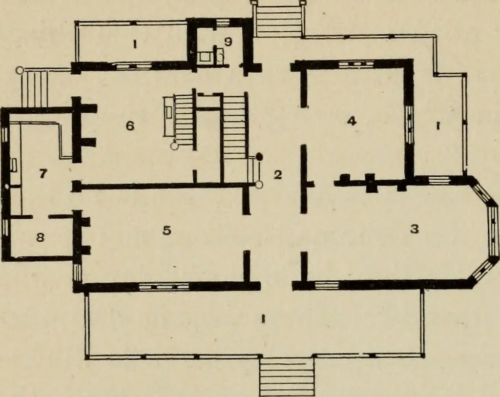 An illustration from Modern dwellings in town and country adapted to American wants and climate with a treatise on furniture and decoration, 1878, leaf 103