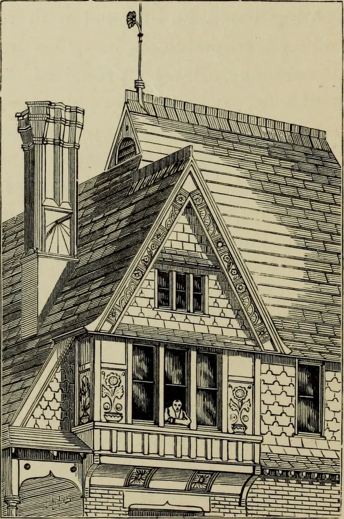 An illustration from Modern dwellings in town and country adapted to American wants and climate with a treatise on furniture and decoration, 1878, leaf 103