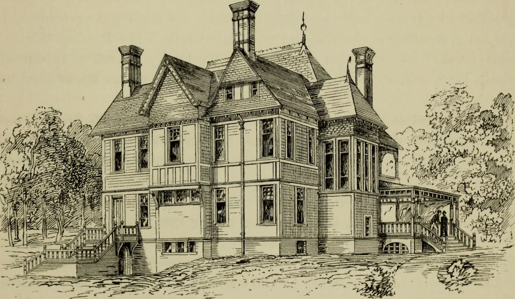 An illustration from Modern dwellings in town and country adapted to American wants and climate with a treatise on furniture and decoration, 1878, leaf 106