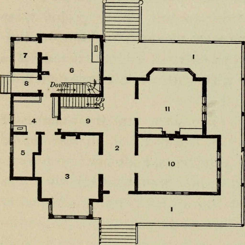 An illustration from Modern dwellings in town and country adapted to American wants and climate with a treatise on furniture and decoration, 1878, leaf 117