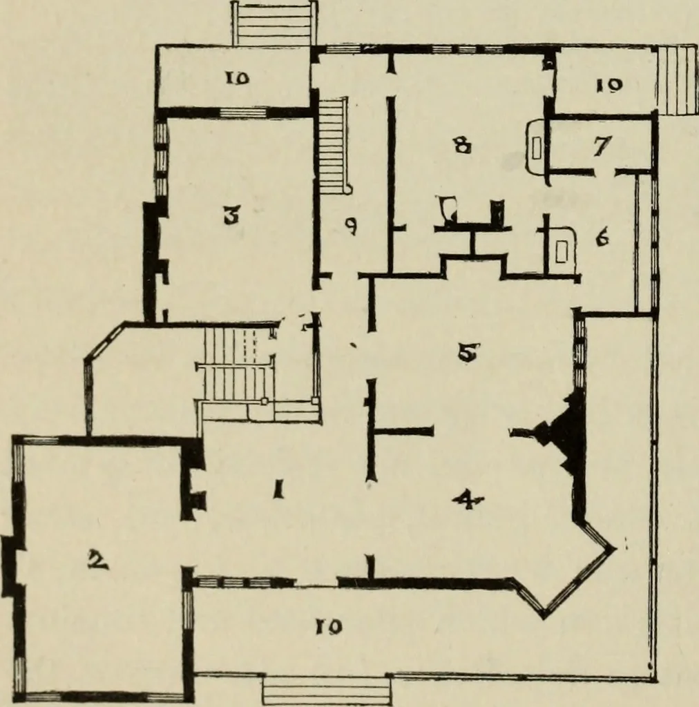 An illustration from Modern dwellings in town and country adapted to American wants and climate with a treatise on furniture and decoration, 1878, leaf 121
