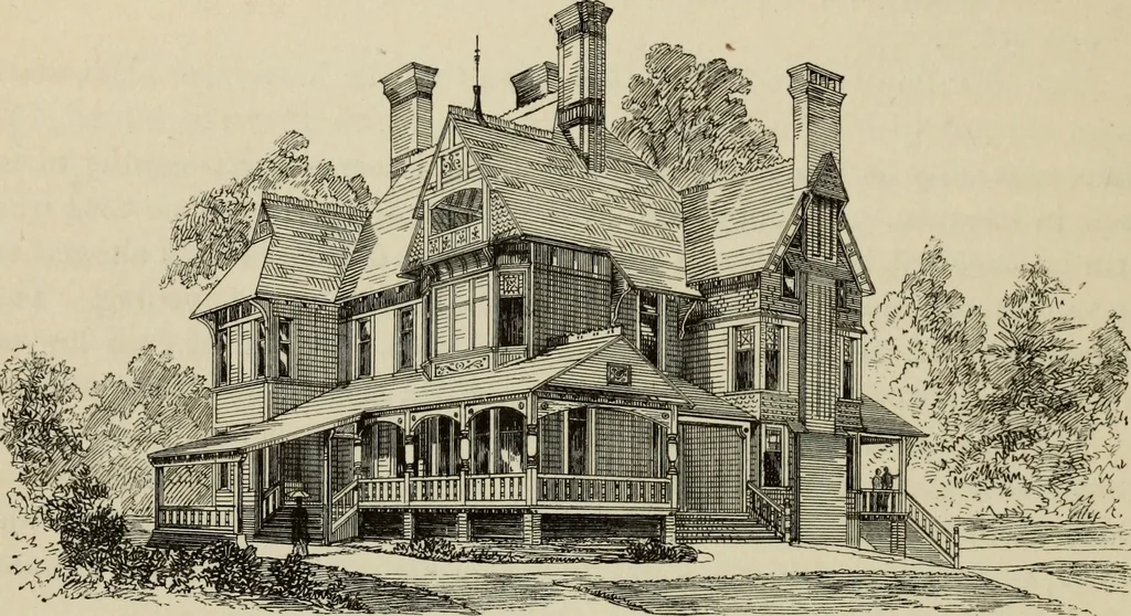 An illustration from Modern dwellings in town and country adapted to American wants and climate with a treatise on furniture and decoration, 1878, leaf 129