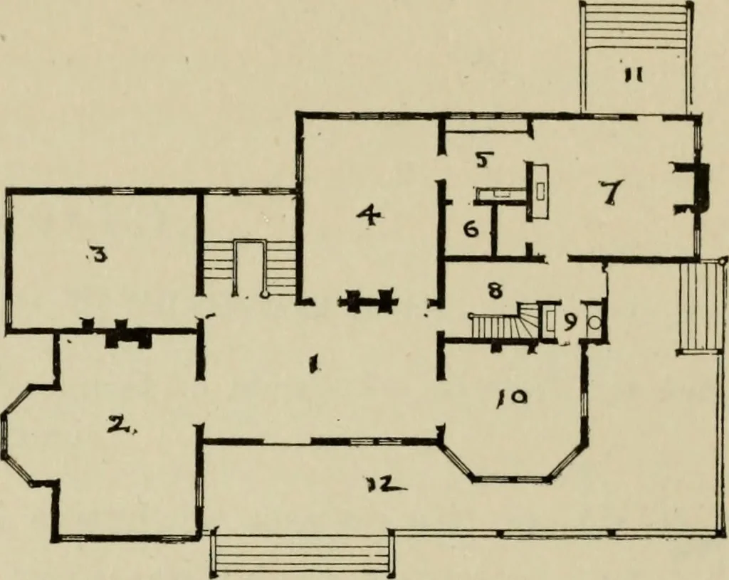 An illustration from Modern dwellings in town and country adapted to American wants and climate with a treatise on furniture and decoration, 1878, leaf 130