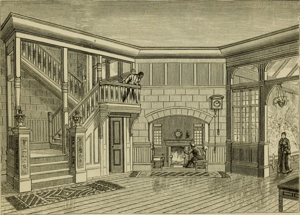An illustration from Modern dwellings in town and country adapted to American wants and climate with a treatise on furniture and decoration, 1878, leaf 136
