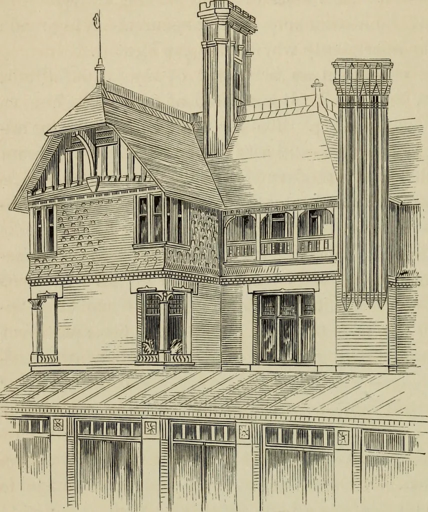 An illustration from Modern dwellings in town and country adapted to American wants and climate with a treatise on furniture and decoration, 1878, leaf 141