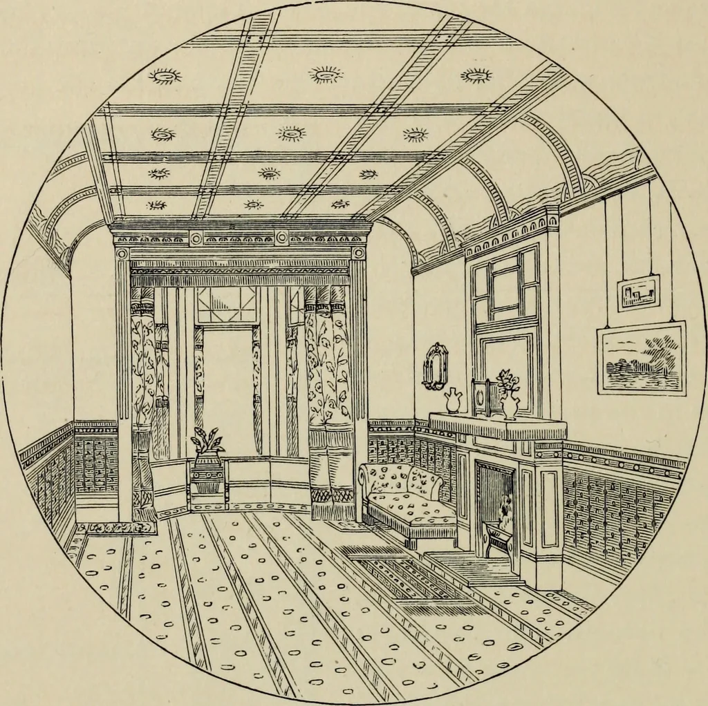 An illustration from Modern dwellings in town and country adapted to American wants and climate with a treatise on furniture and decoration, 1878, leaf 153