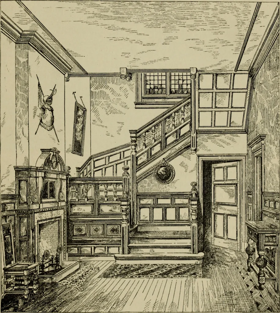 An illustration from Modern dwellings in town and country adapted to American wants and climate with a treatise on furniture and decoration, 1878, leaf 182
