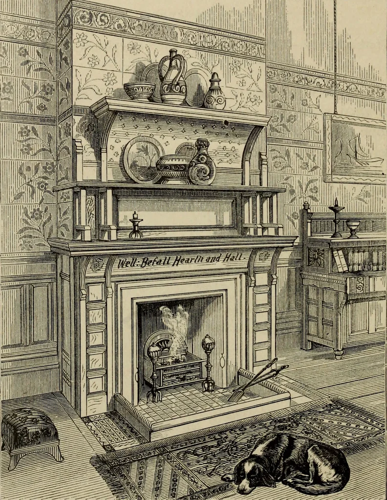 An illustration from Modern dwellings in town and country adapted to American wants and climate with a treatise on furniture and decoration, 1878, leaf 195