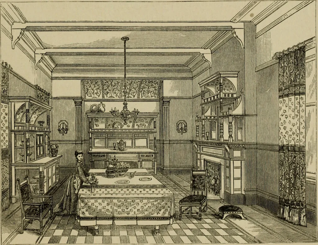 An illustration from Modern dwellings in town and country adapted to American wants and climate with a treatise on furniture and decoration, 1878, leaf 202