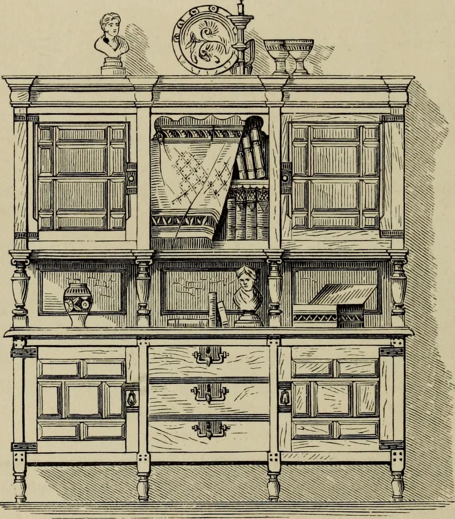 An illustration from Modern dwellings in town and country adapted to American wants and climate with a treatise on furniture and decoration, 1878, leaf 203