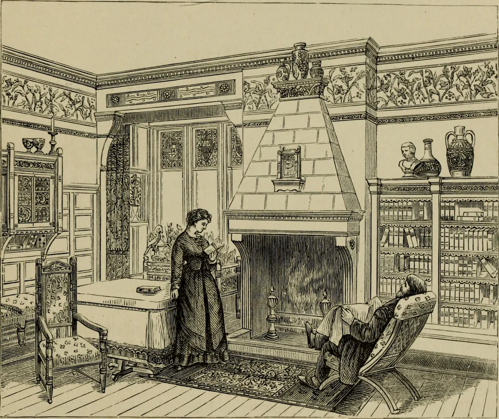 An illustration from Modern dwellings in town and country adapted to American wants and climate with a treatise on furniture and decoration, 1878, leaf 204