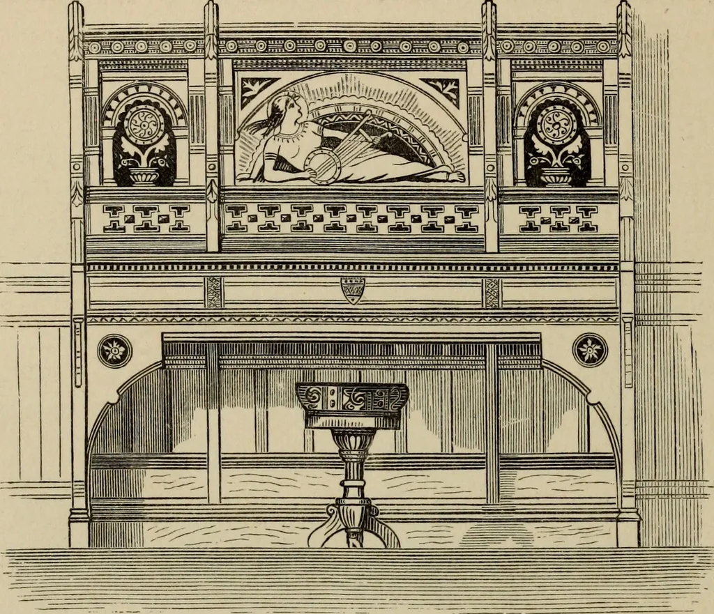An illustration from Modern dwellings in town and country adapted to American wants and climate with a treatise on furniture and decoration, 1878, leaf 205