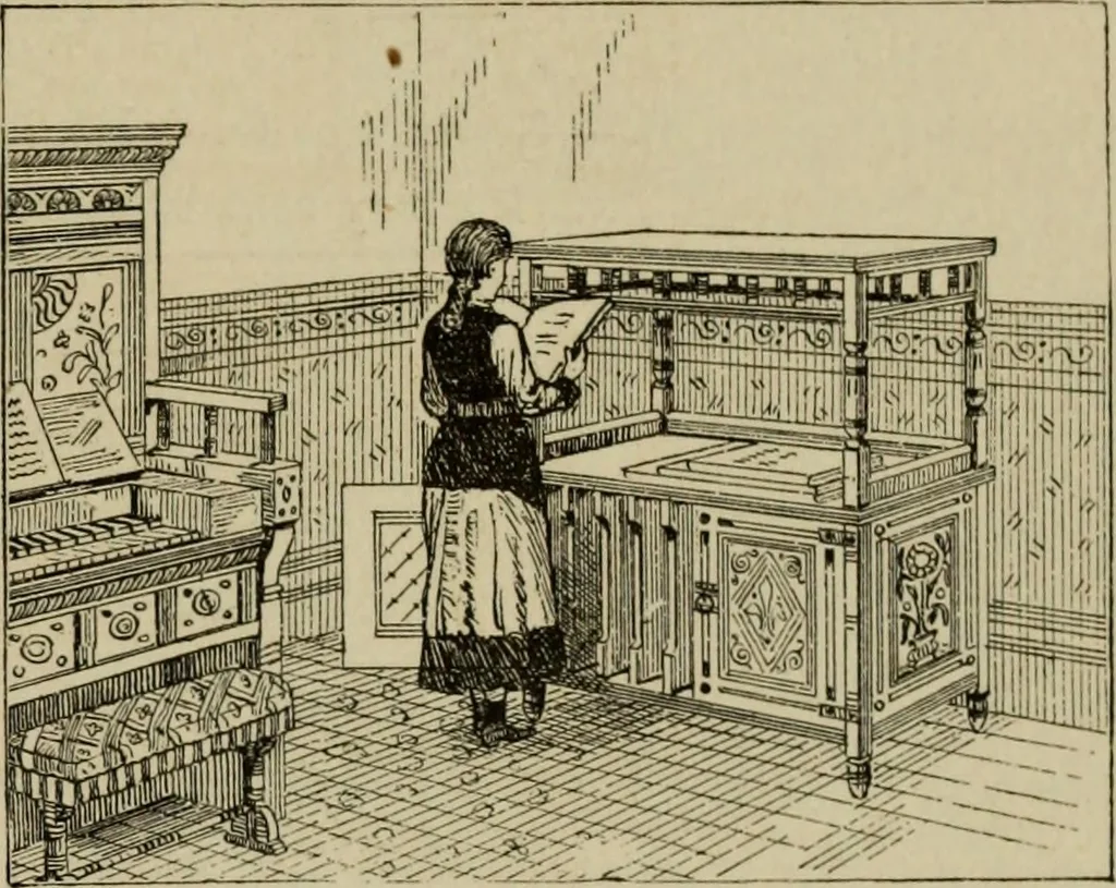 An illustration from Modern dwellings in town and country adapted to American wants and climate with a treatise on furniture and decoration, 1878, leaf 206
