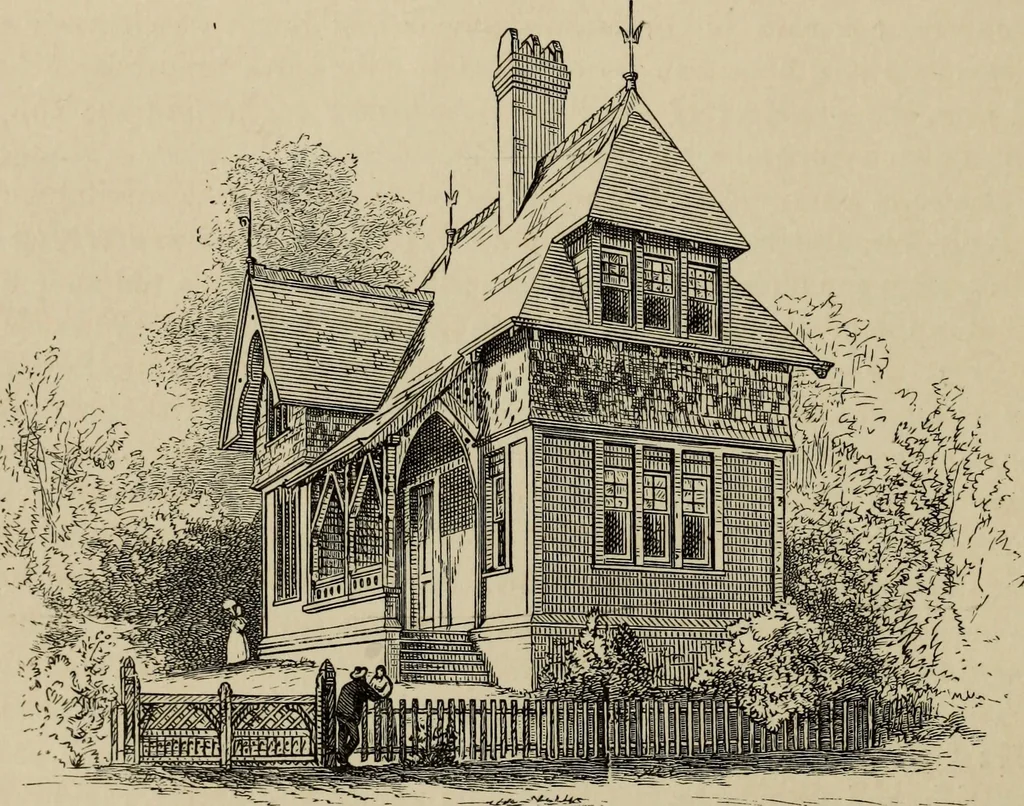An illustration from Modern dwellings in town and country adapted to American wants and climate with a treatise on furniture and decoration, 1878, leaf 27