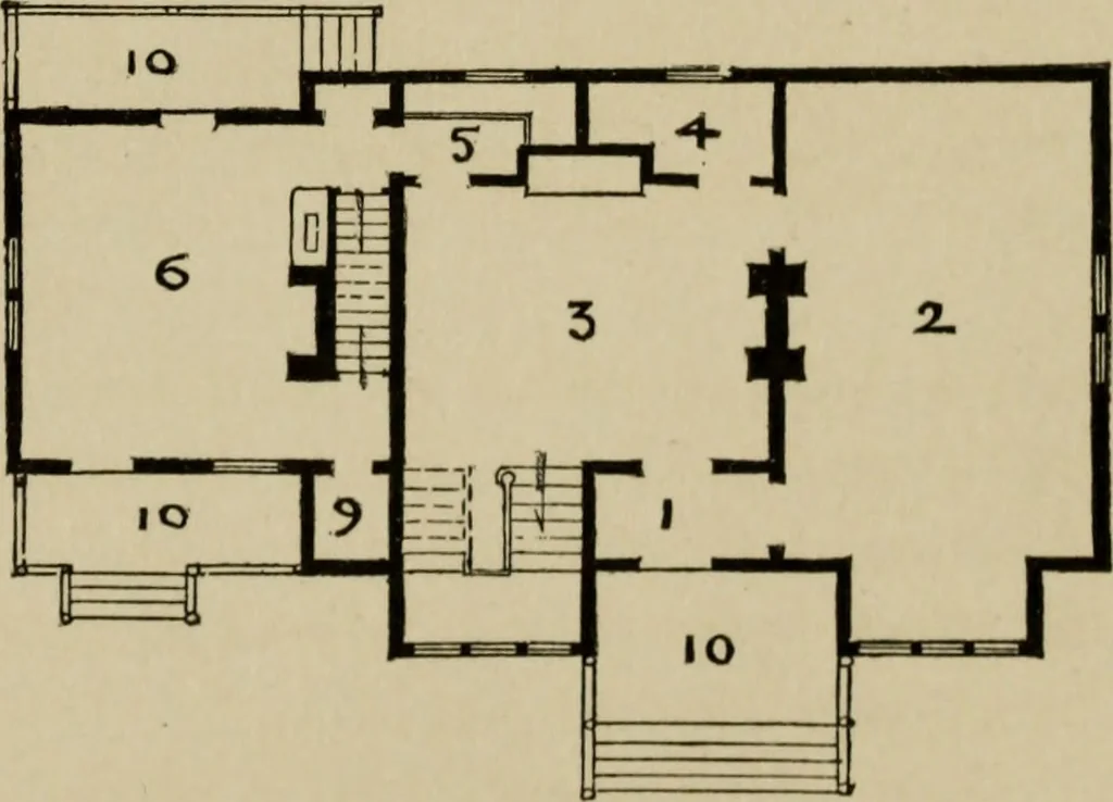 An illustration from Modern dwellings in town and country adapted to American wants and climate with a treatise on furniture and decoration, 1878, leaf 36