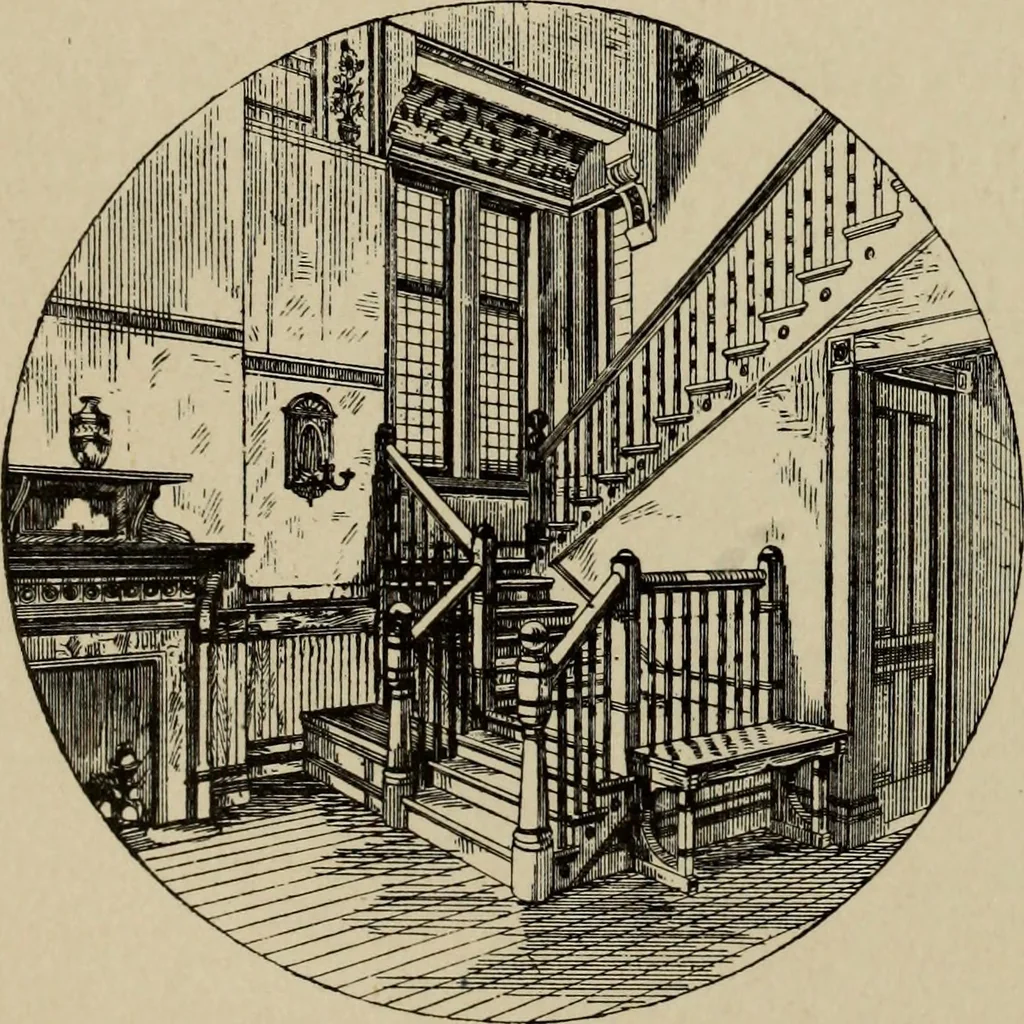 An illustration from Modern dwellings in town and country adapted to American wants and climate with a treatise on furniture and decoration, 1878, leaf 47