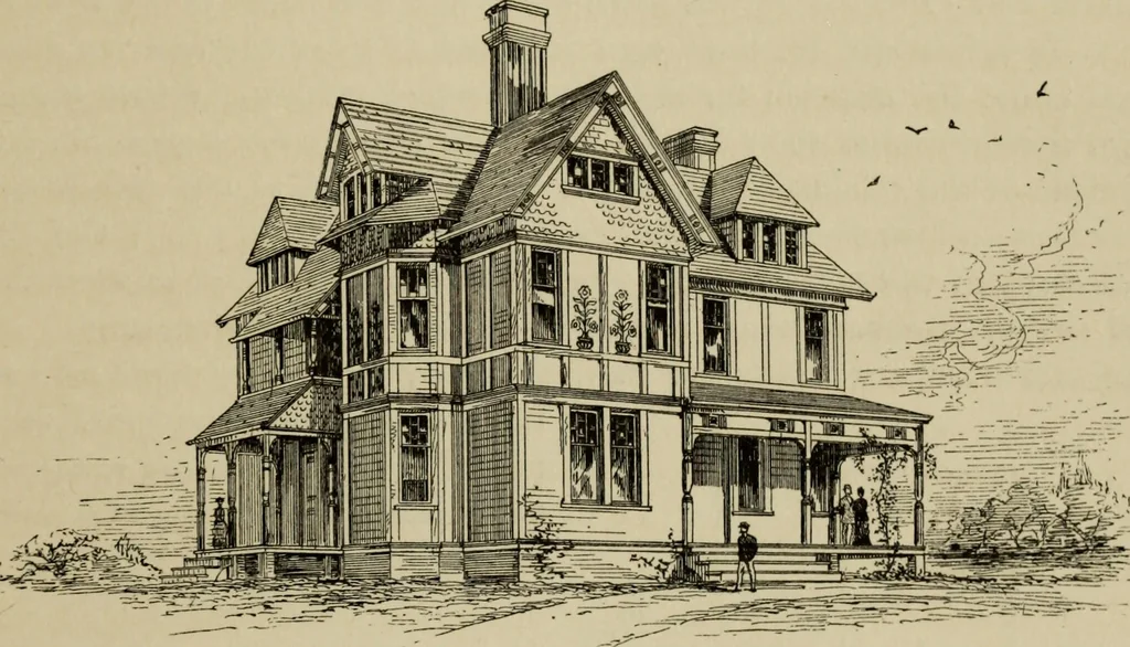 An illustration from Modern dwellings in town and country adapted to American wants and climate with a treatise on furniture and decoration, 1878, leaf 50