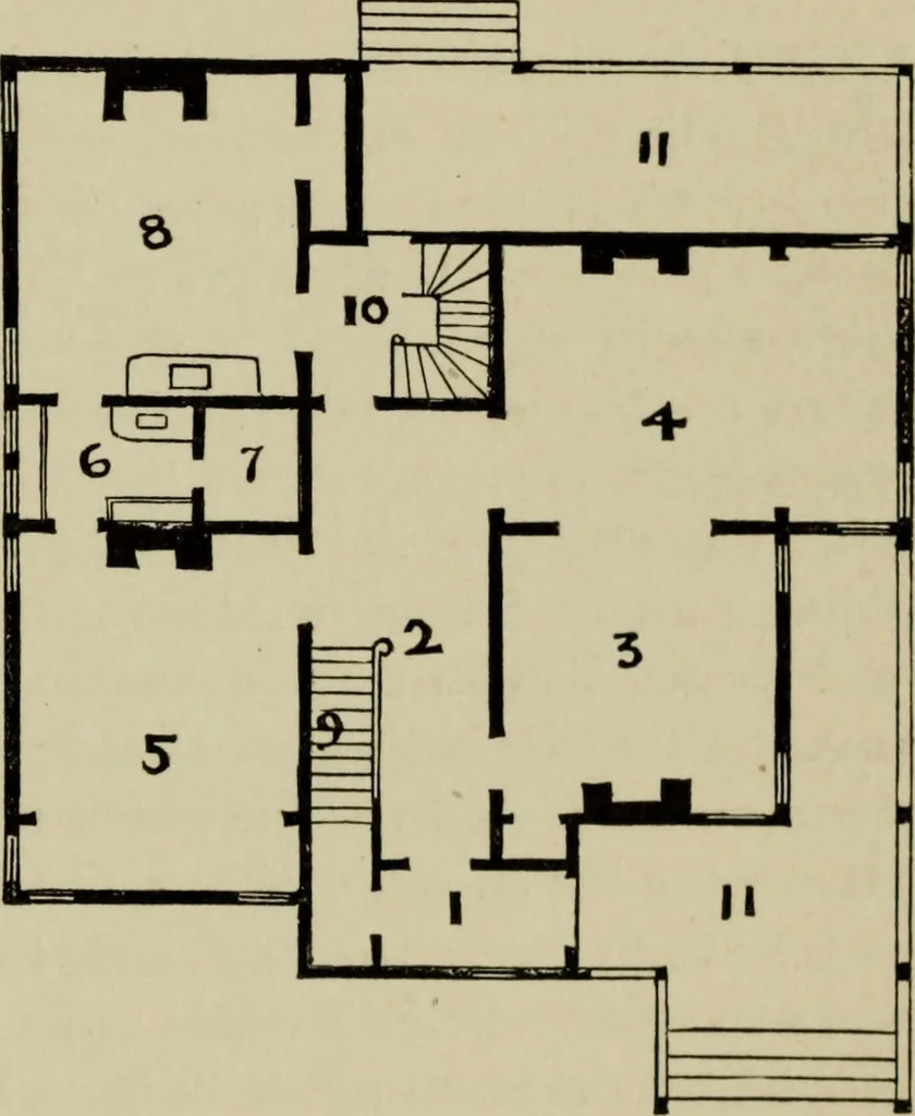An illustration from Modern dwellings in town and country adapted to American wants and climate with a treatise on furniture and decoration, 1878, leaf 60