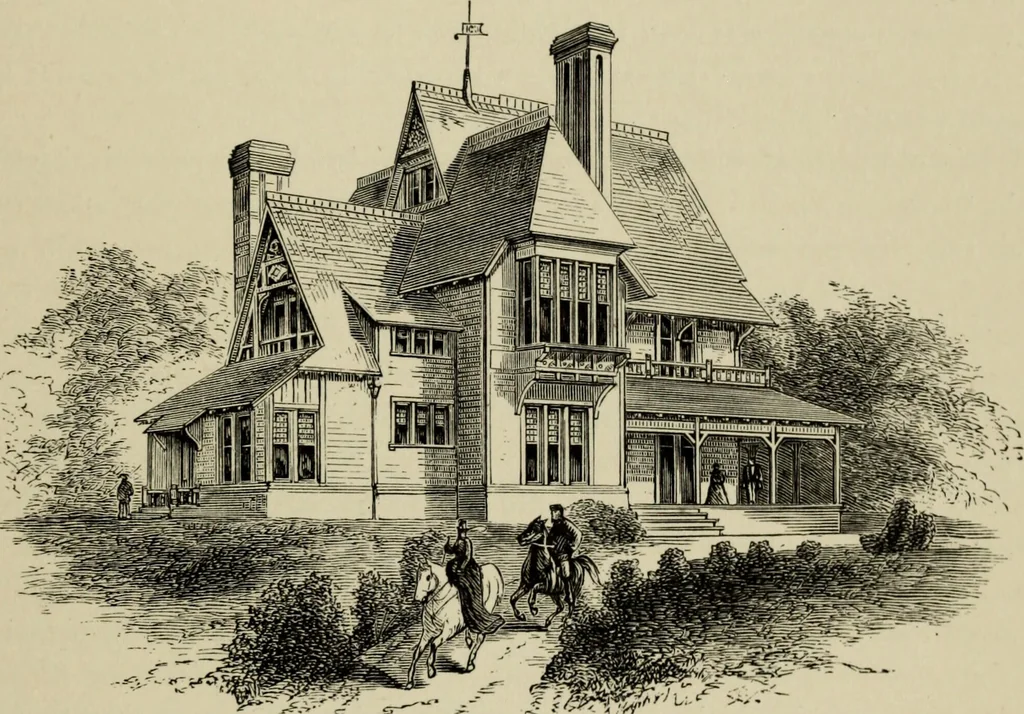 An illustration from Modern dwellings in town and country adapted to American wants and climate with a treatise on furniture and decoration, 1878, leaf 62