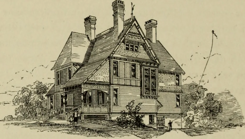 An illustration from Modern dwellings in town and country adapted to American wants and climate with a treatise on furniture and decoration, 1878, leaf 68