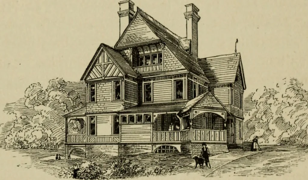 An illustration from Modern dwellings in town and country adapted to American wants and climate with a treatise on furniture and decoration, 1878, leaf 72